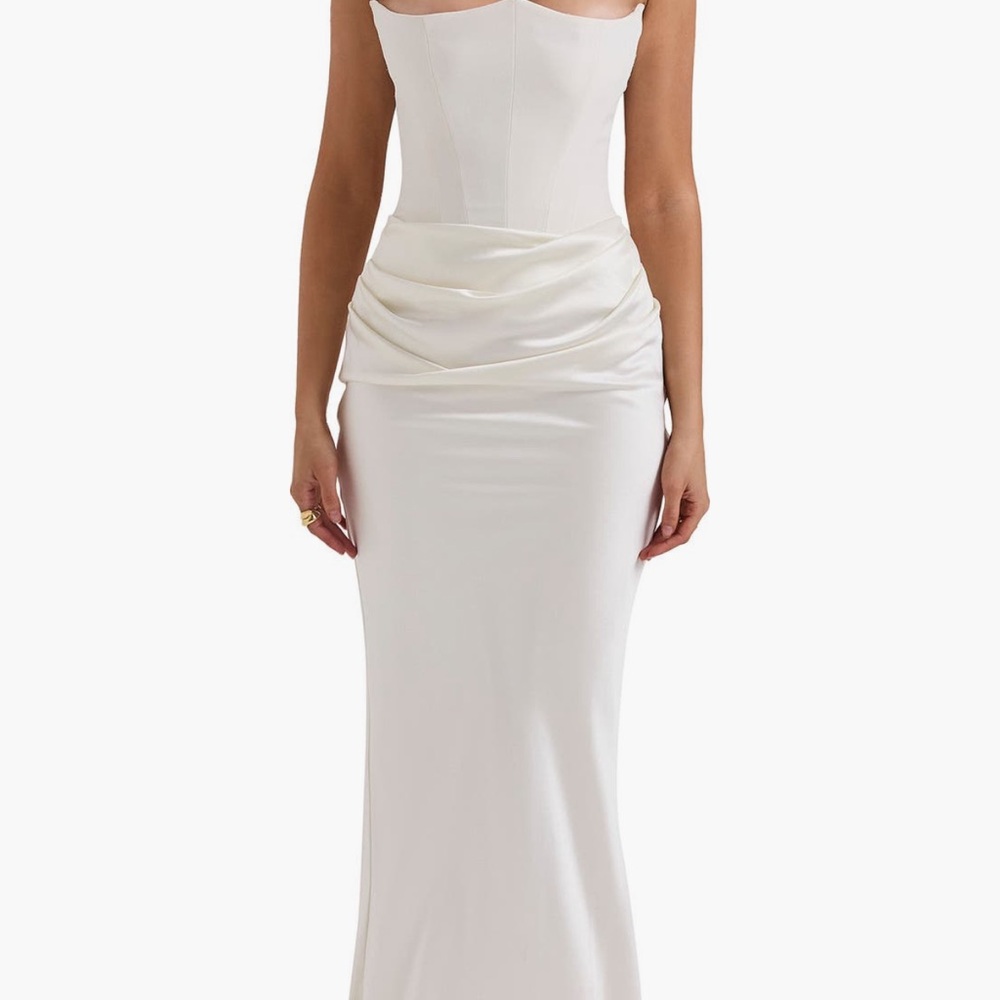 House of CB Persephone White Evening Gown